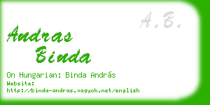 andras binda business card